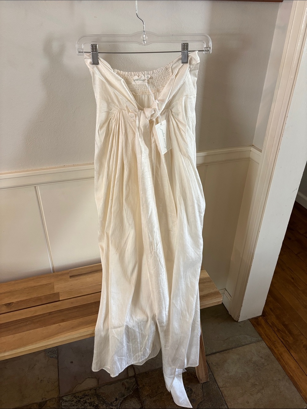 Julia Amory Cartagena Wrap Skirt Ivory Silk - Picture 2 of 7